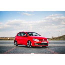 Накладка сплиттер на передний бампер на Volkswagen Polo V GTI ДОрестайл